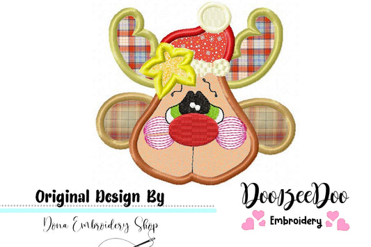 Country Reindeer - Applique - Machine Embroidery Design