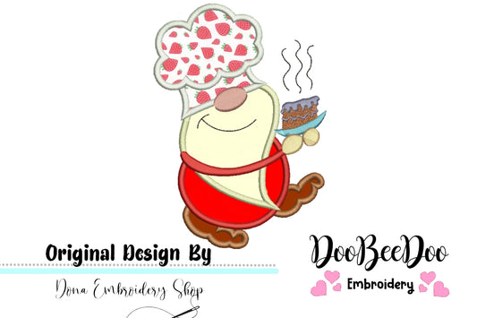 Kitchen Gnome with Cake - Applique