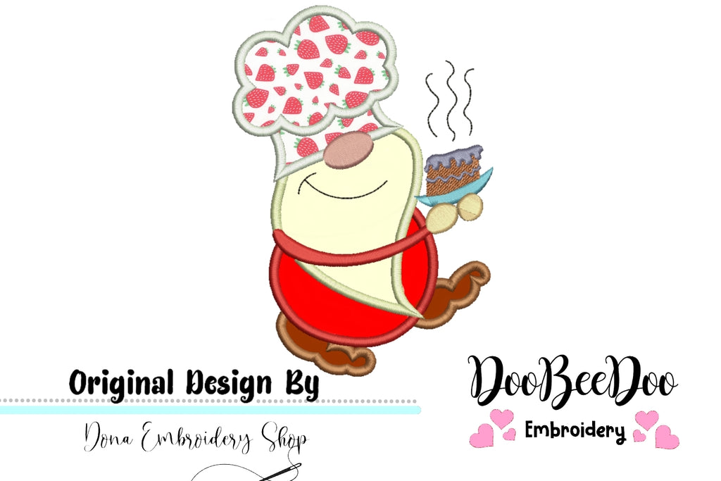 Kitchen Gnome with Cake - Applique