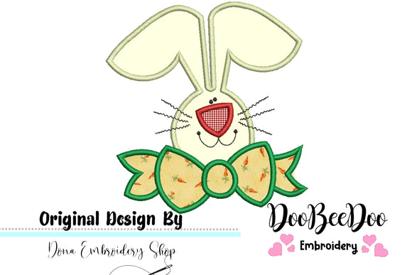 Bunny with bow - Applique - Machine Embroidery Design