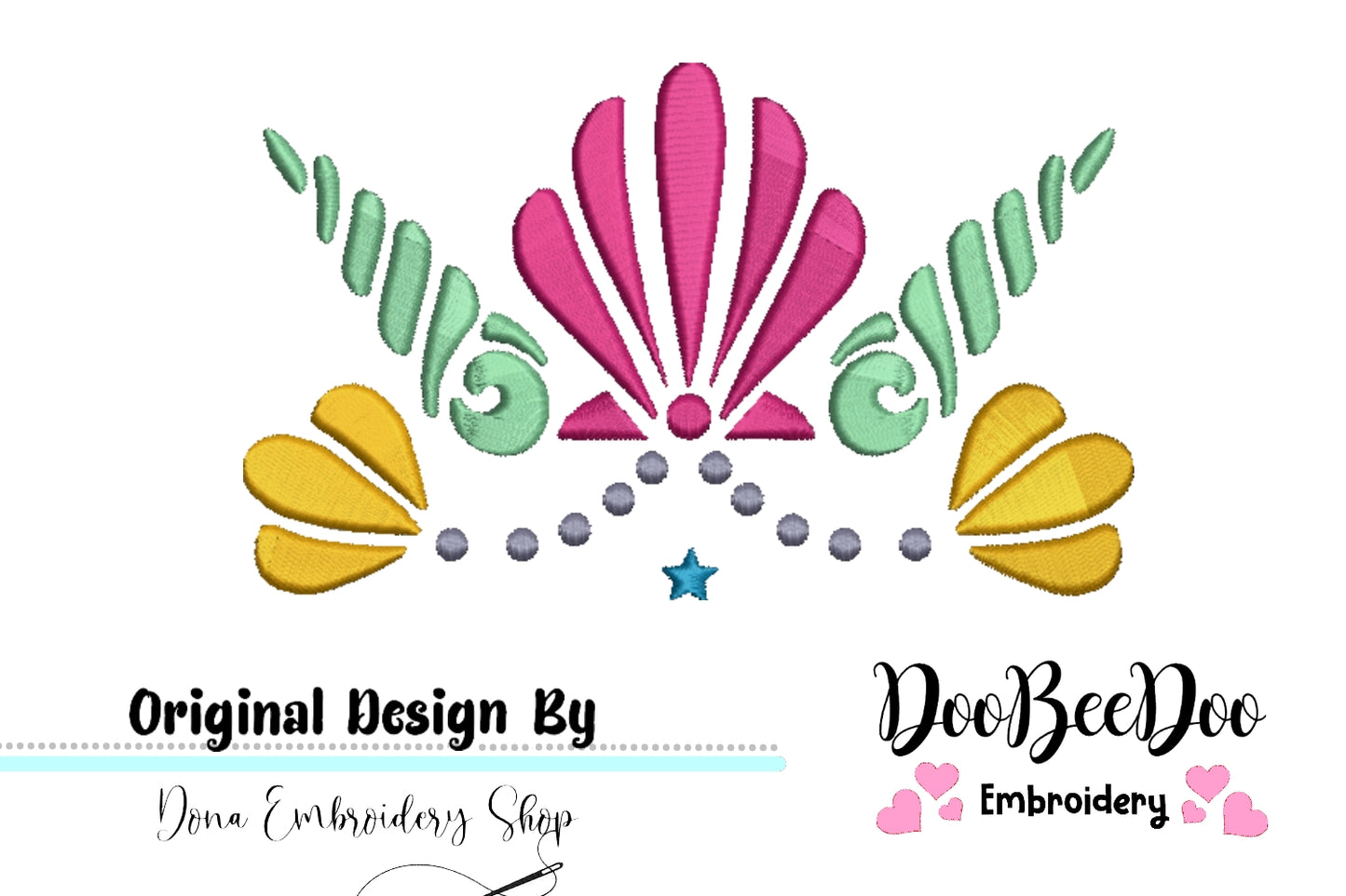 Mermaid Tiara- Fill Stitch