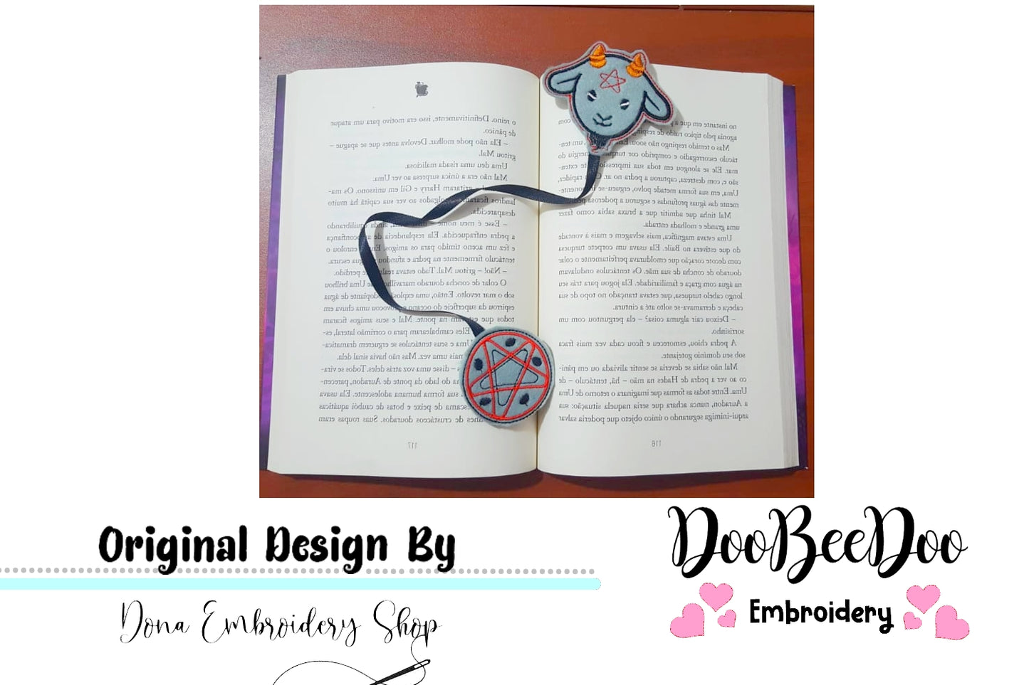 Heavy Metal Goat Bookmarker - ITH Project - Machine Embroidery Design