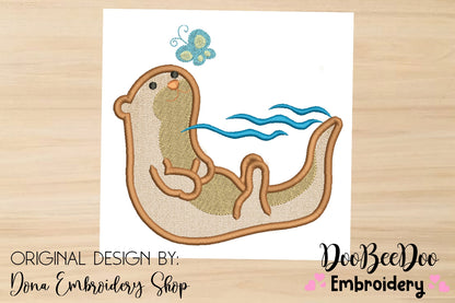 Otter and Butterfly - Applique