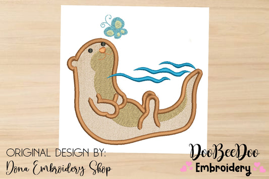 Otter and Butterfly - Applique