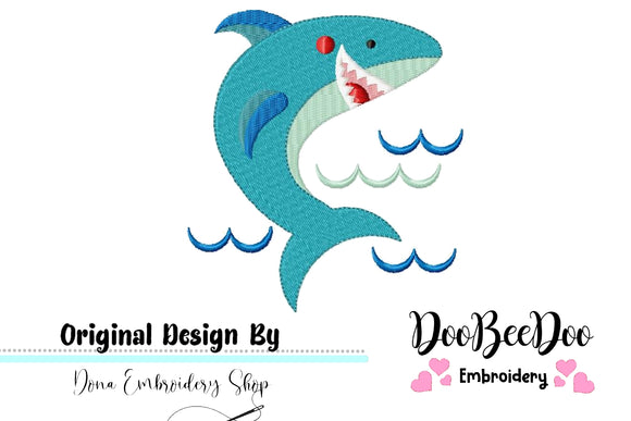 Shark -  Fill Stitch - Machine Embroidery Design