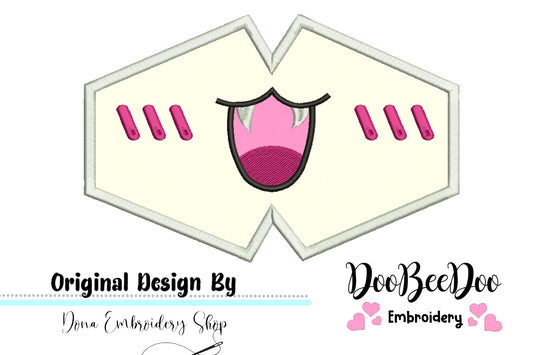Cute Cat Face Mask - ITH Project - Machine Embroidery Design