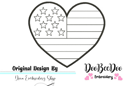 American Heart - Redwork