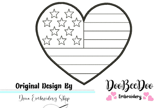 American Heart - Redwork