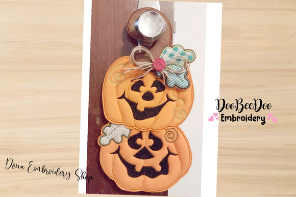 Halloween Happy Pumpkins Ornament - ITH Project - Machine Embroidery Design