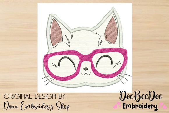 Kitty Cat Glasses - Applique