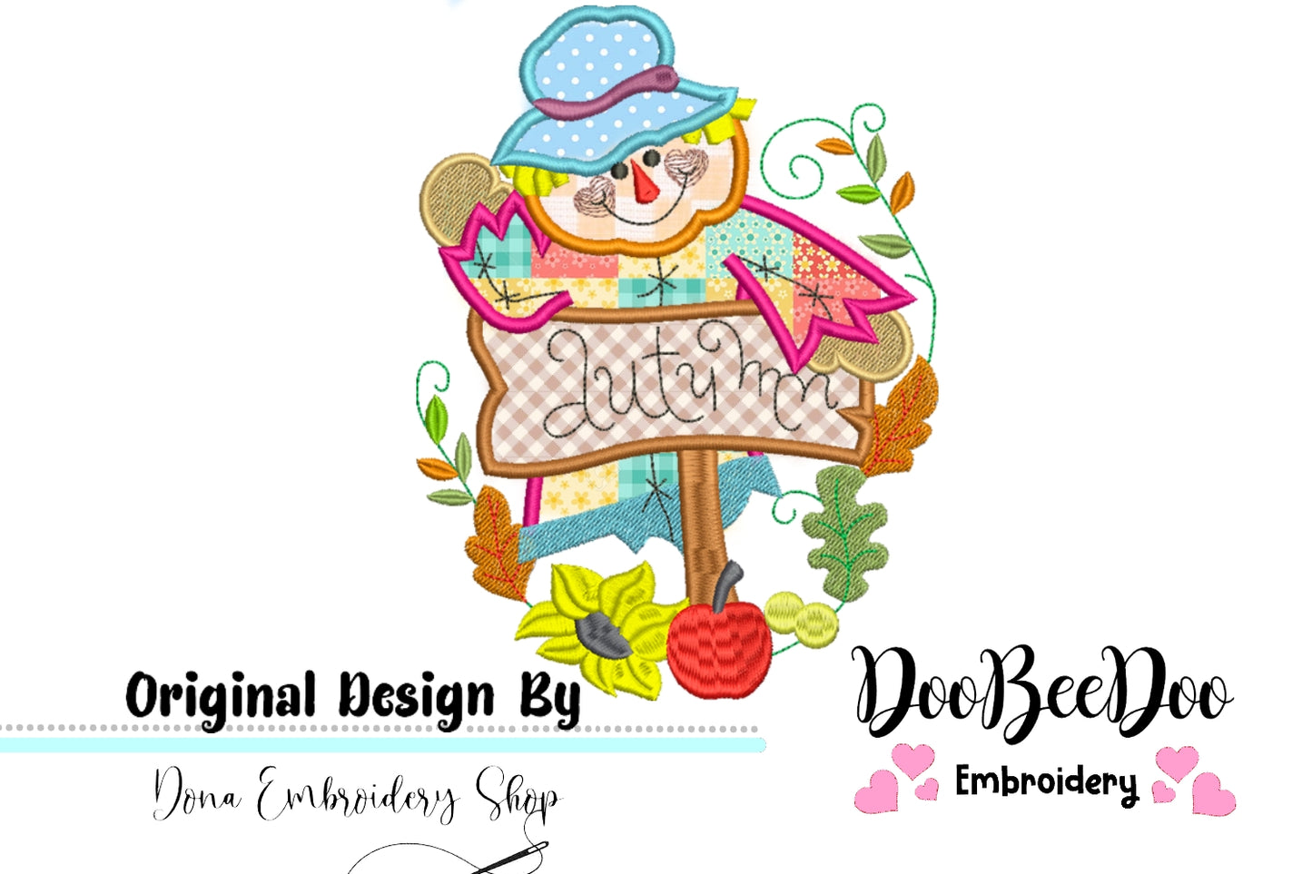 Scarecrow with Flowers  - Applique