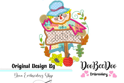 Scarecrow with Flowers  - Applique