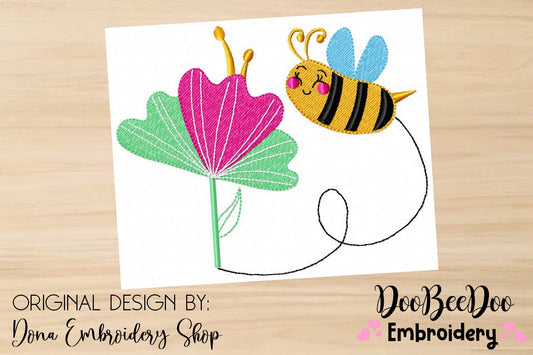 Flower Bee - Fill Stitch