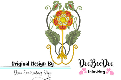 Medieval Tudor Rose - Fill Stitch