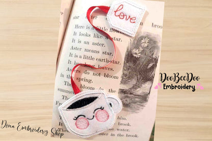 Love Teacup Bookmarker - ITH Project - Machine Embroidery Design