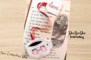 Love Teacup Bookmarker - ITH Project - Machine Embroidery Design