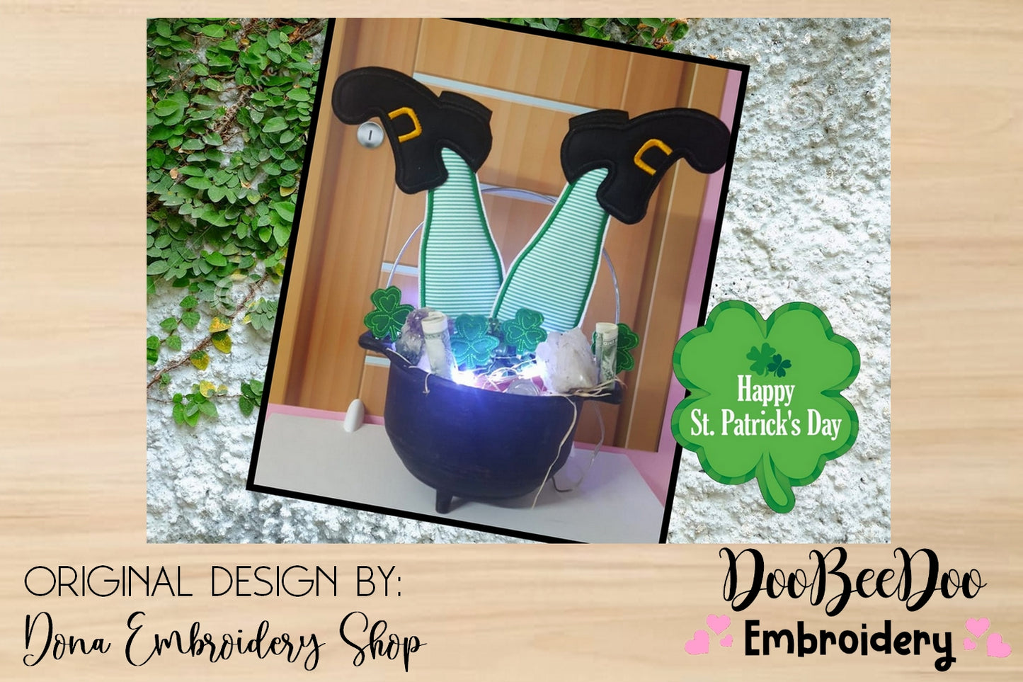 Leprechaun Legs Ornament - ITH Project - Machine Embroidery Design