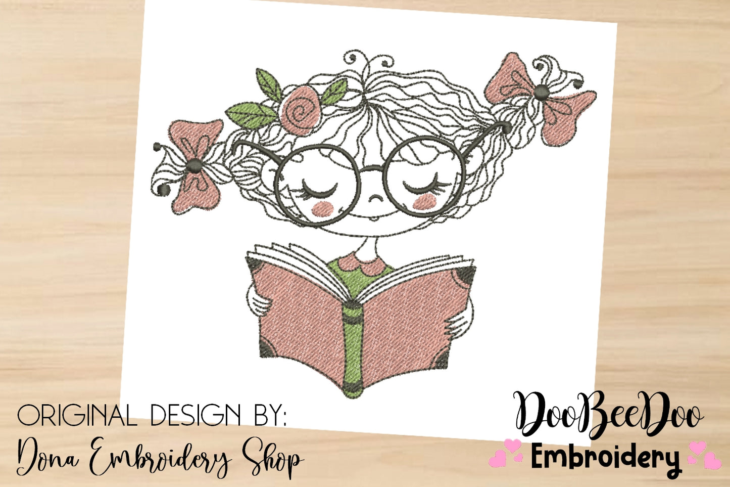 Girl with book - Fill Stitch