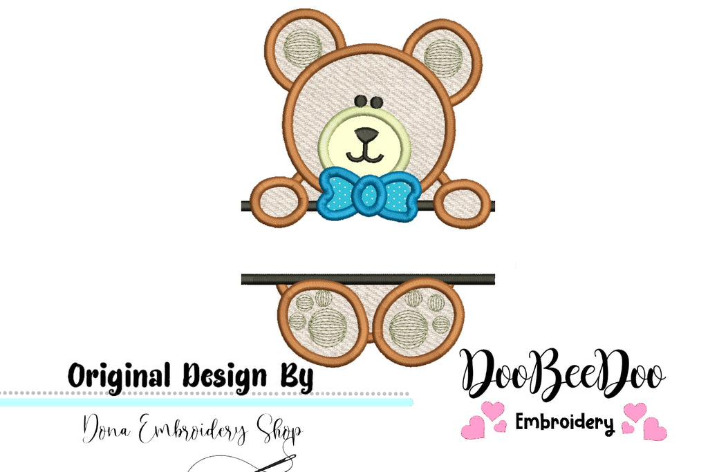 Split Boy Bear  - Applique