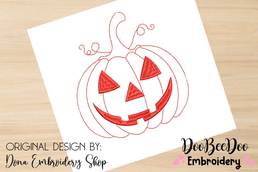 Halloween Pumpkin - Redwork