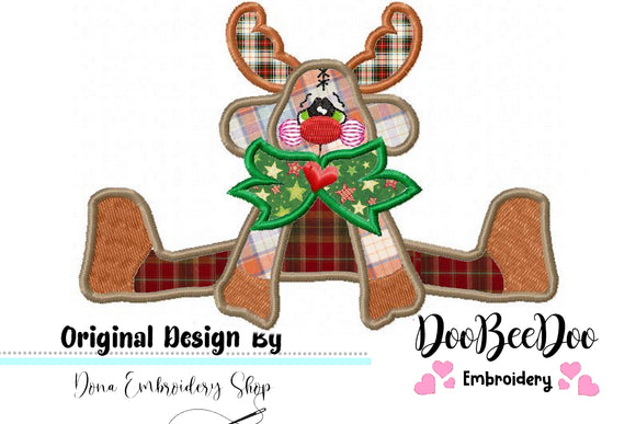 Country Reindeer - Applique - Machine Embroidery Design