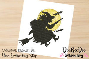 Halloween Witch and Moon - Applique