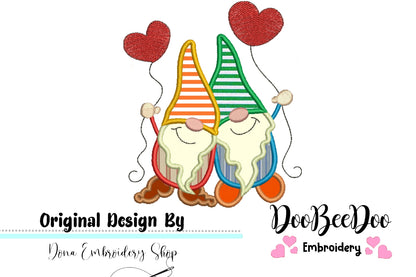 Love Gnomes - Applique - Machine Embroidery Design