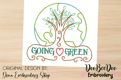 Going Green - Satin Stitch
