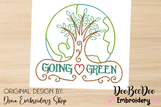 Going Green - Satin Stitch