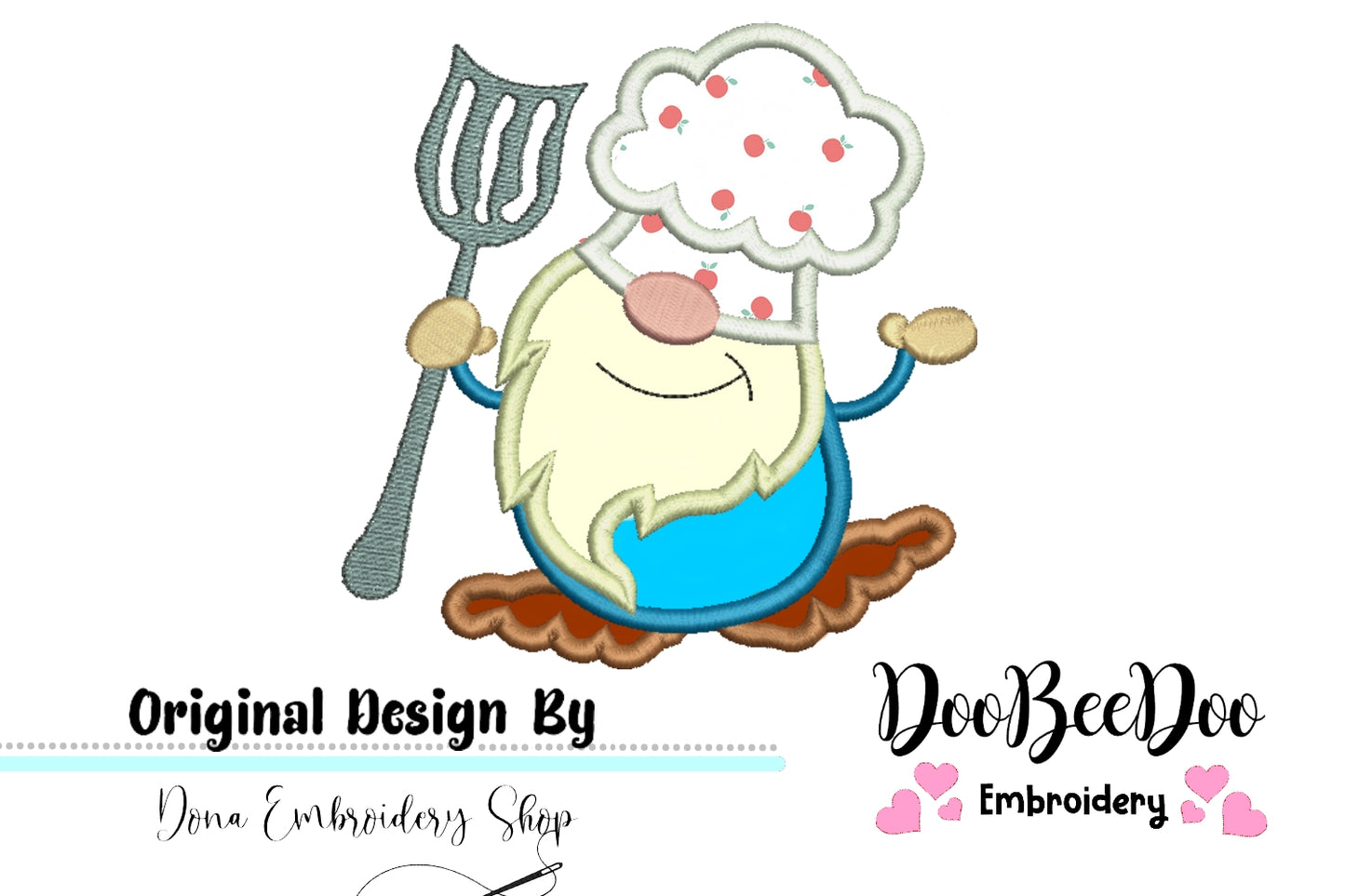 Kitchen Gnome with Fork - Applique