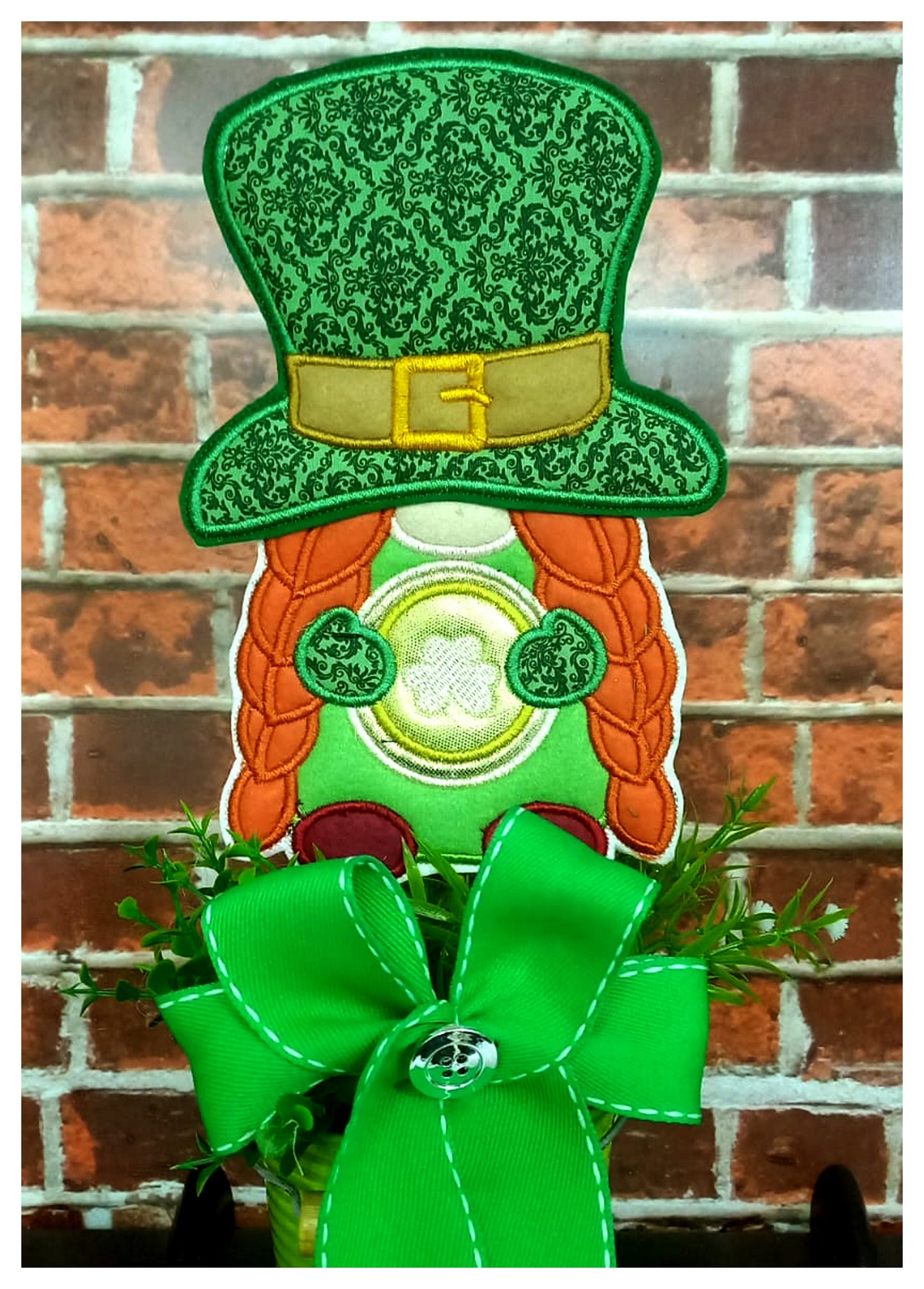 Leprechaun Girl Ornament - ITH Project - Machine Embroidery Design