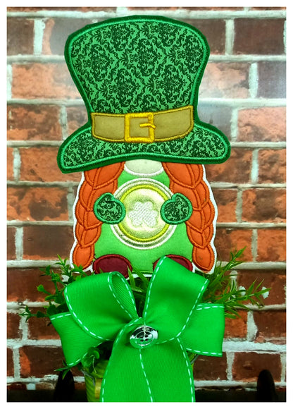 Leprechaun Girl Ornament - ITH Project - Machine Embroidery Design