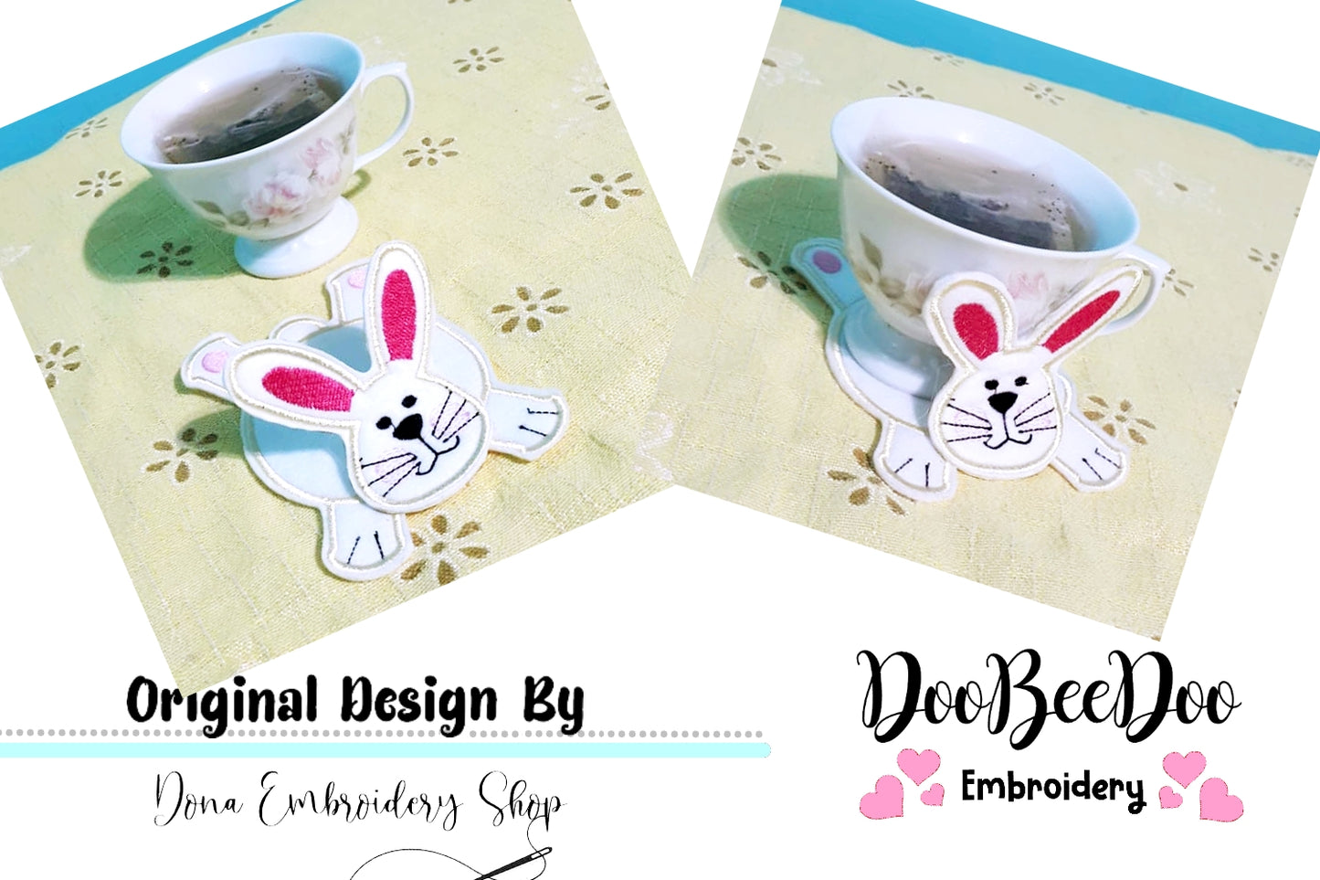Bunny Coaster - ITH Project - Machine Embroidery Design