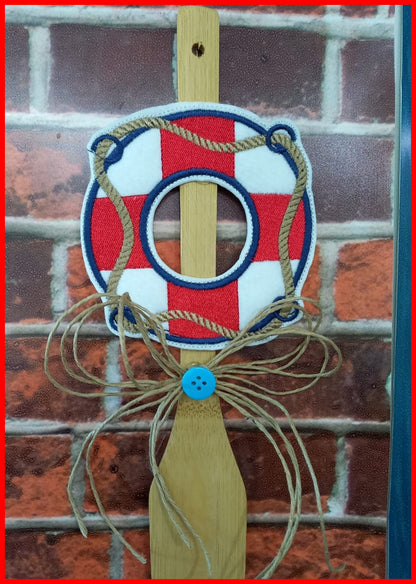 Wood Spoon Floater Apply - ITH Project - Machine Embroidery Design
