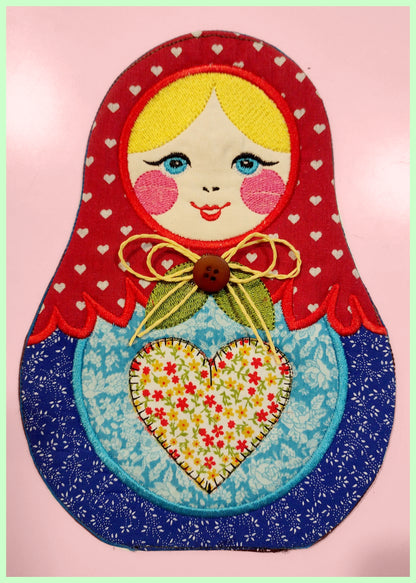 Matrioska Mug Rug - ITH Project - Machine Embroidery Design