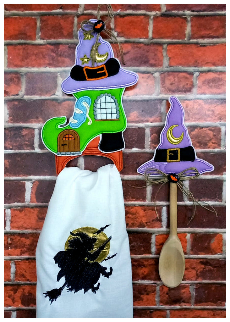 Witch House Kitchen Ornaments Set of 3 designs - ITH Project - Machine Embroidery Design