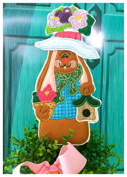 Spring Boy Bunny Ornament - ITH Project - Machine Embroidery Design