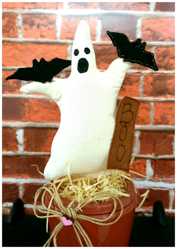 Halloween Ghost Stuffie - ITH Project - Machine Embroidery Design