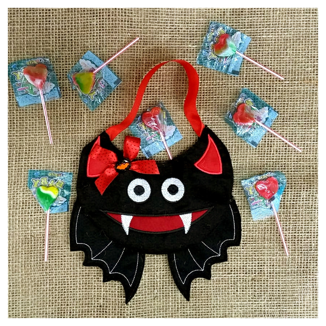Halloween Bat Candy Bag - ITH Project - Machine Embroidery Design