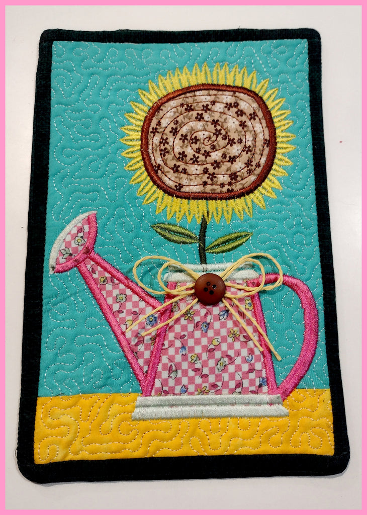 Sunflower Mug Rug - ITH Project - Machine Embroidery Design
