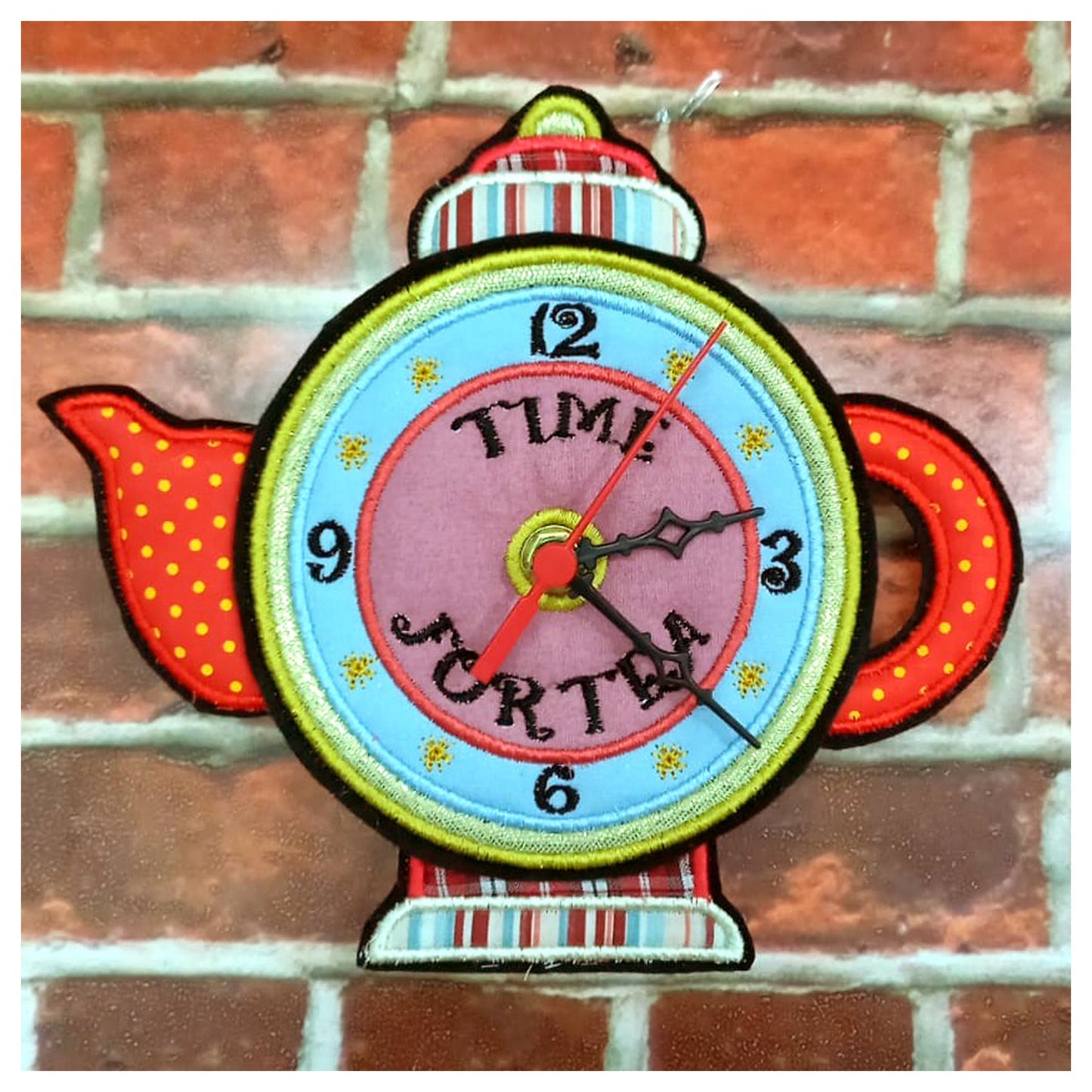 Time for Tea Clock - ITH Project - Machine Embroidery Design