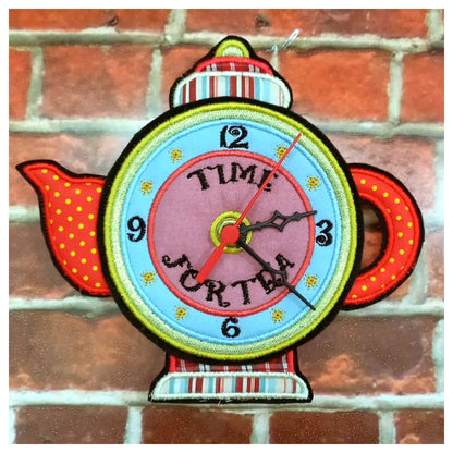 Time for Tea Clock - ITH Project - Machine Embroidery Design