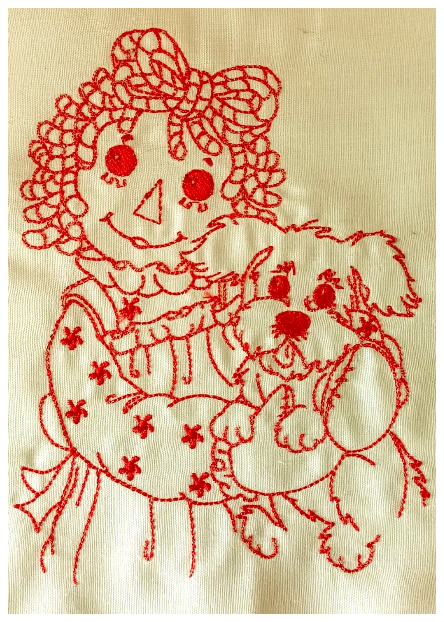 Raggedy Doll Pack with 3 designs - Redwork