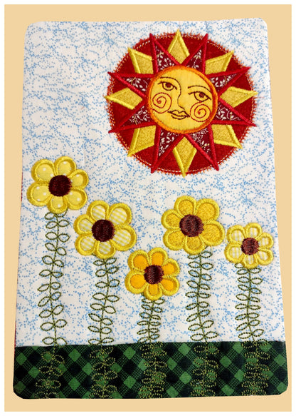 Happy Sun Mug Rug - ITH Project - Machine Embroidery Design
