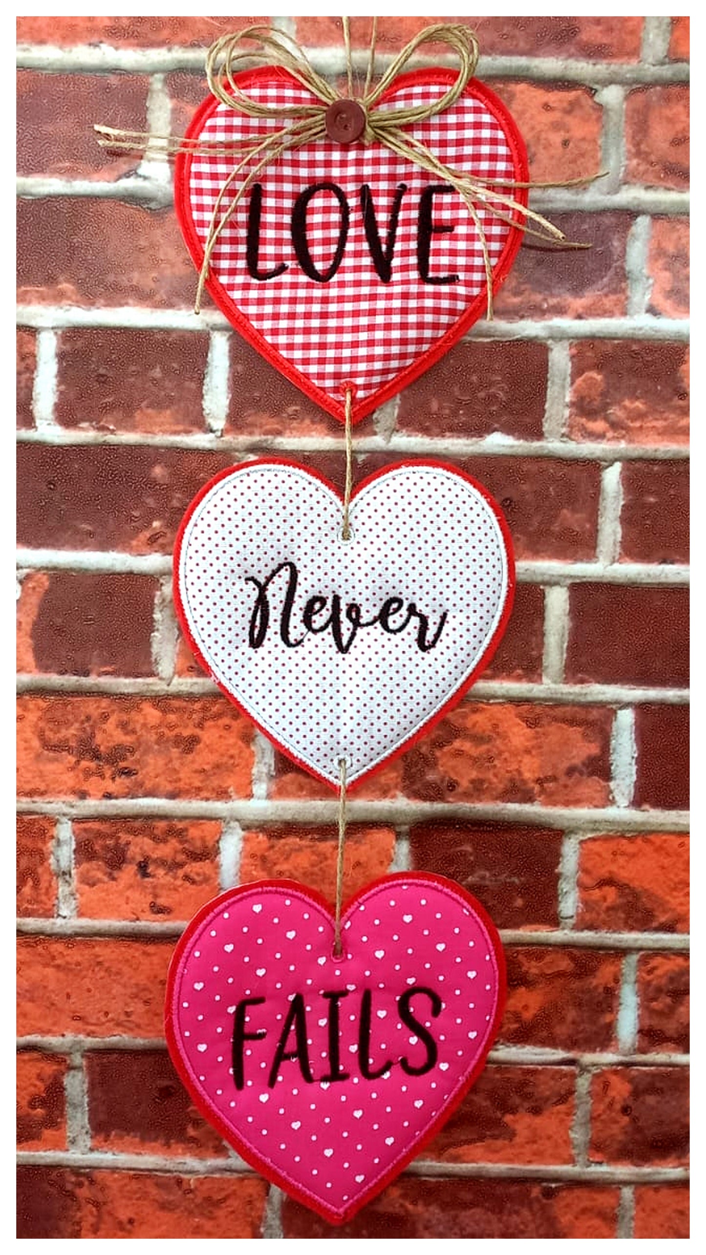Love Never Fails Ornament - ITH Project - Machine Embroidery Design