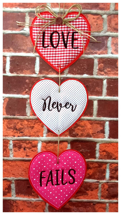 Love Never Fails Ornament - ITH Project - Machine Embroidery Design