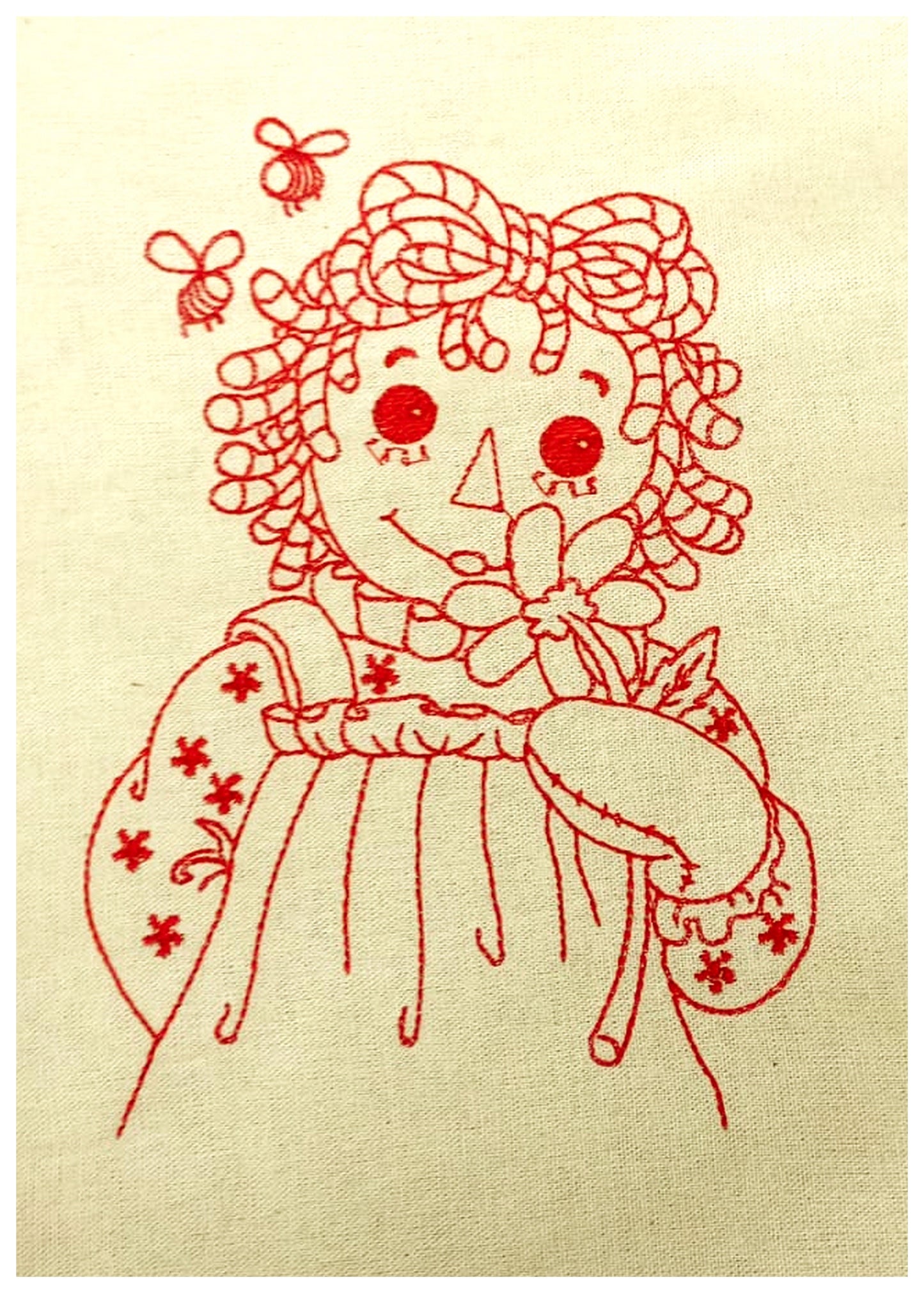 Raggedy Doll Pack with 3 designs - Redwork