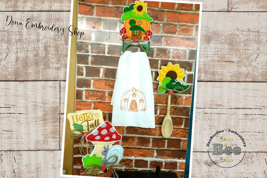 FallKitchen Ornaments Set of 4 designs - ITH Project - Machine Embroidery Design