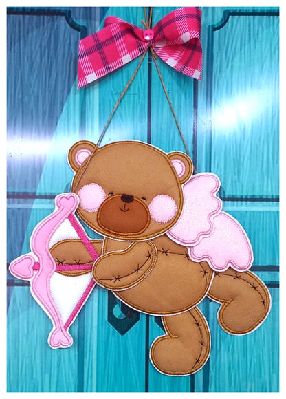 Cupid Bear Ornament - ITH Project - Machine Embroidery Design