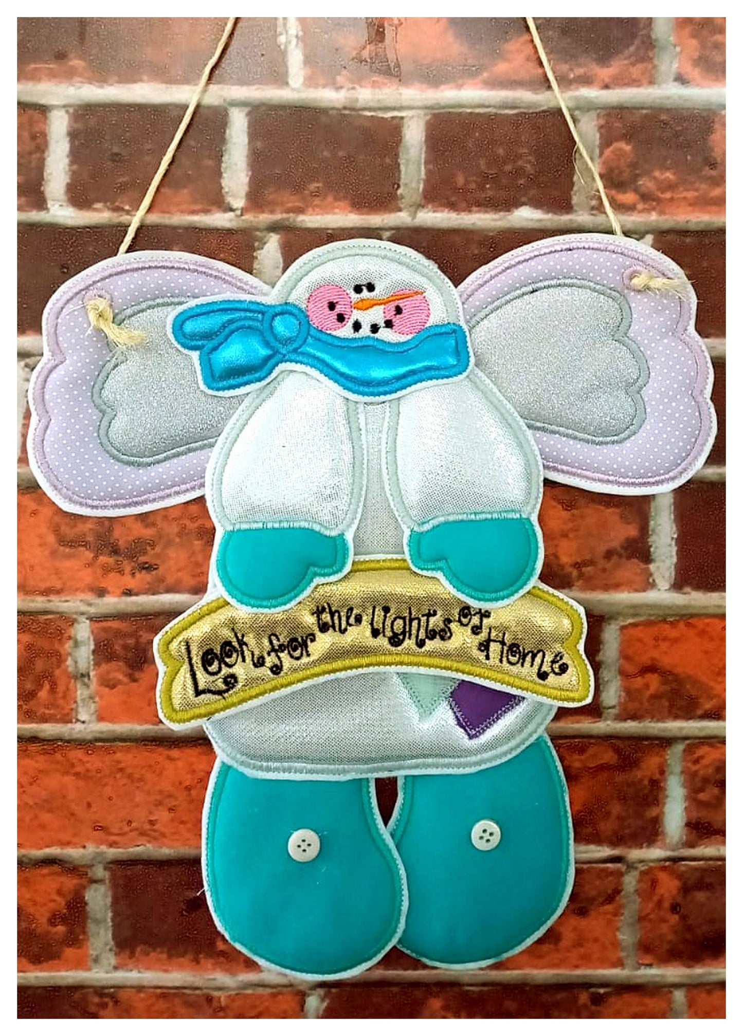 Angel Snowman Ornament - ITH Project - Machine Embroidery Design